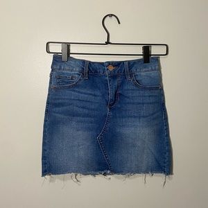 Blue Denim Mini Skirt (Size: 0/24) (Color: Blue)